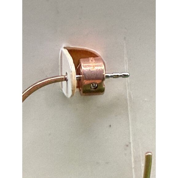 Michael Kors Rose Gold-Tone Stainless Hoop Earrings wCubic Zirconia - Picture 3 of 7